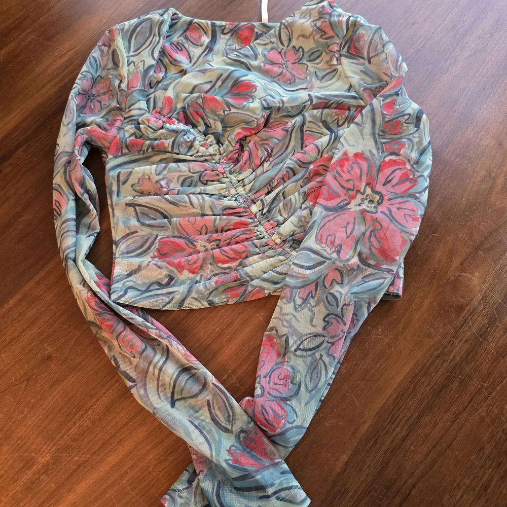 Free People Multicolor Floral Mesh Fabric - Picture 2 of 4